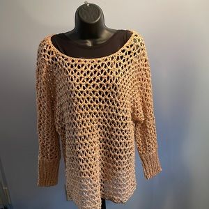 Pinkish grey knitted long sleeve sweater